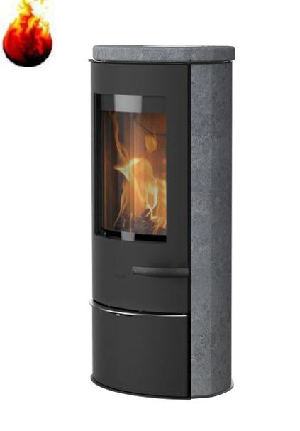 Kaminofen Lotus Liva 5G Speckstein Warmluftkaminofen schwarz