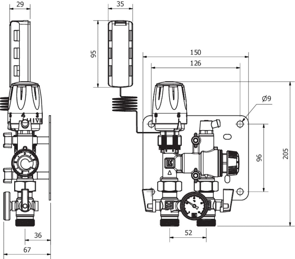 LK Armatur LK 423 MiniLoop RTC Maßzeichnung