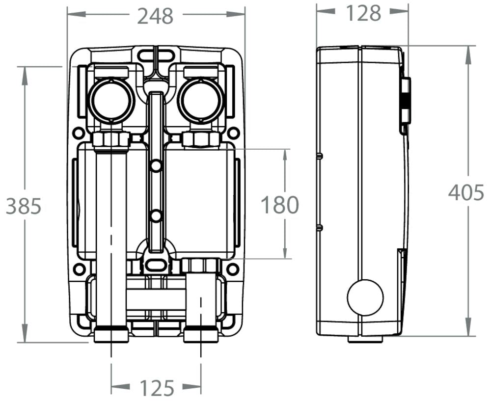 LK Armatur LK 861 Pumpengruppe ohne Pumpe Maßzeichnung