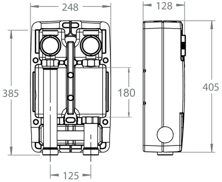 LK Armatur LK 861 Pumpengruppe ohne Pumpe Maßzeichnung