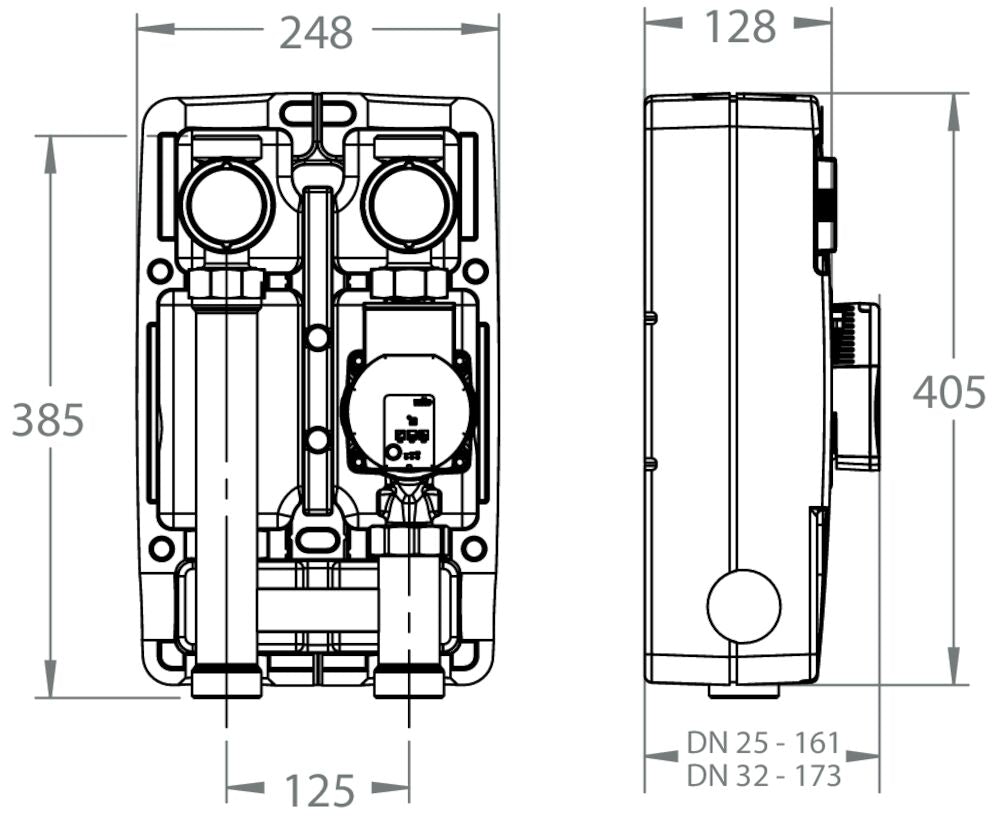 LK Armatur LK 861 Pumpengruppe Maßzeichnung