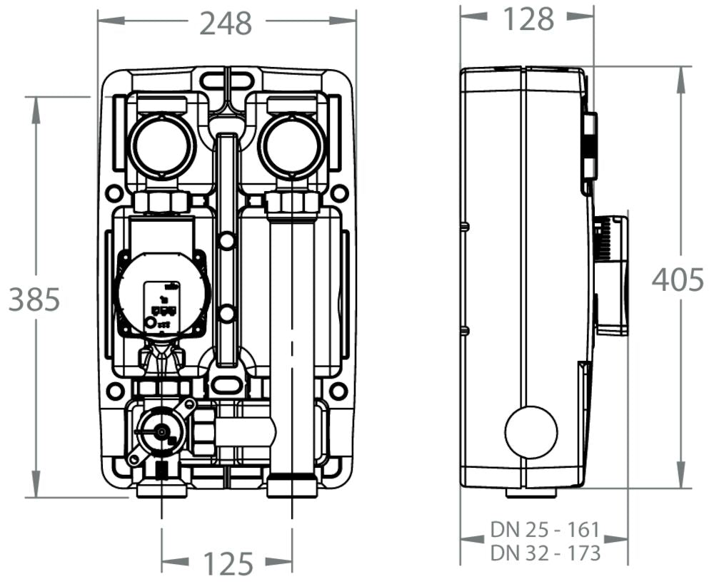 LK Armatur LK 862 L Pumpengruppe Maßzeichnung