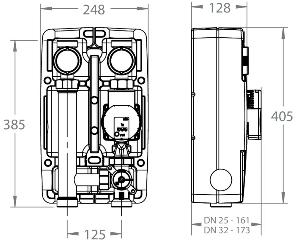 LK Armatur LK 862 R Pumpengruppe Maßzeichnung