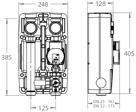 LK Armatur LK 862 R Pumpengruppe Maßzeichnung