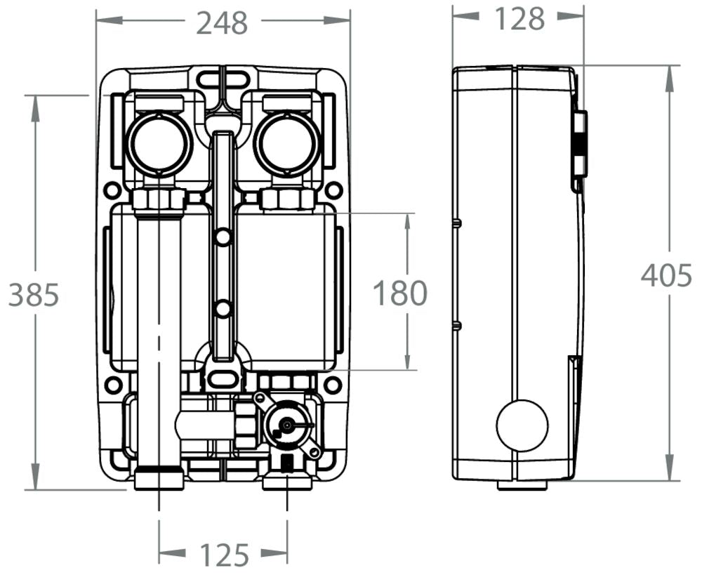 LK Armatur LK 862 Pumpengruppe ohne Pumpe  Maßzeichnung