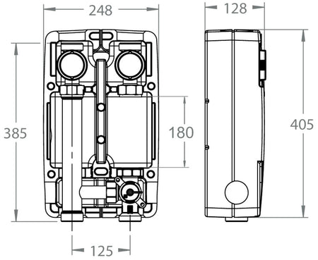 LK Armatur LK 862 Pumpengruppe ohne Pumpe  Maßzeichnung