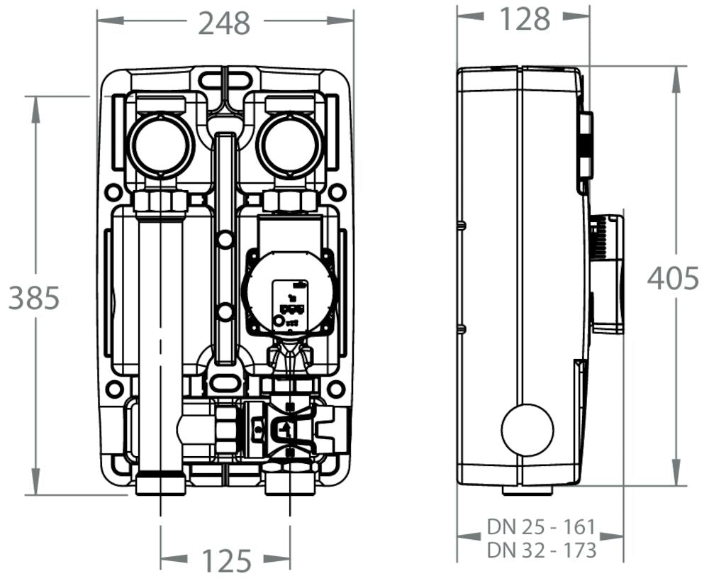 LK Armatur LK 863 Pumpengruppe Maßzeichnung