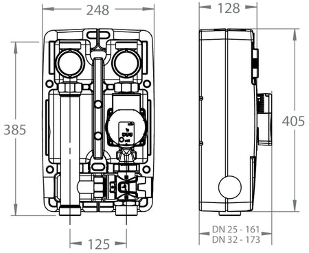 LK Armatur LK 863 Pumpengruppe Maßzeichnung