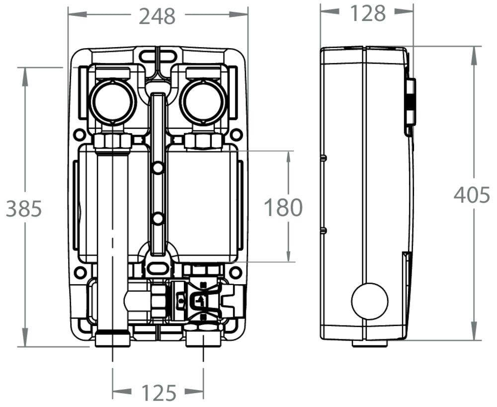 LK Armatur LK 863 Pumpengruppe ohne Pumpe Maßzeichnung