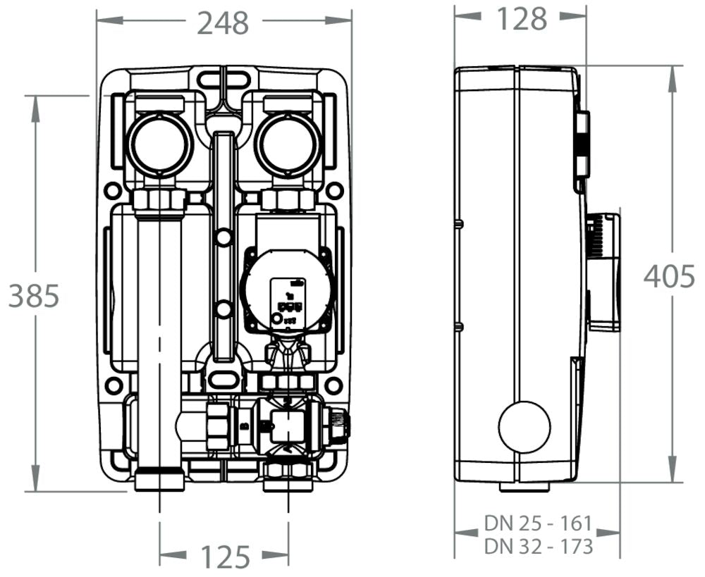 LK Armatur LK 864 Pumpengruppe Maßzeichnung