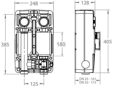 LK Armatur LK 864 Pumpengruppe ohne Pumpe Maßzeichnung