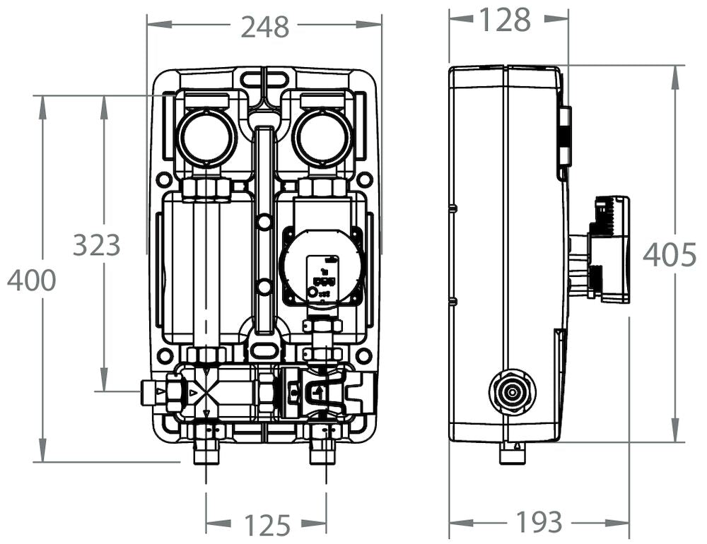 LK Armatur LK 865 Pumpengruppe Maßzeichnung