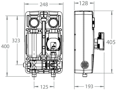 LK Armatur LK 865 Pumpengruppe Maßzeichnung