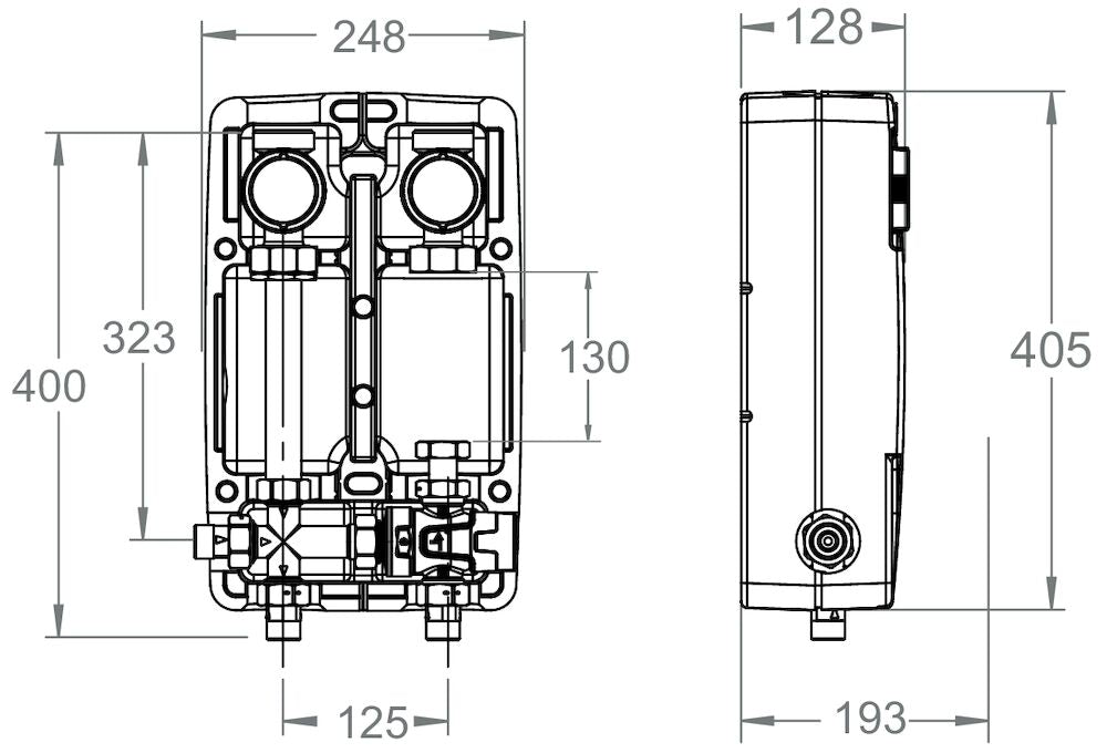 LK Armatur LK 865 Pumpengruppe ohne Pumpe Maßzeichnung