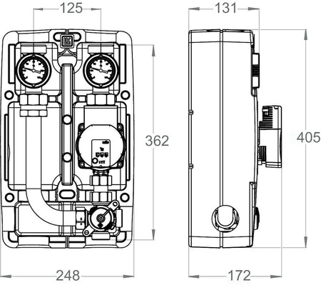 LK Armatur LK 866 Pumpengruppe Maßzeichnung