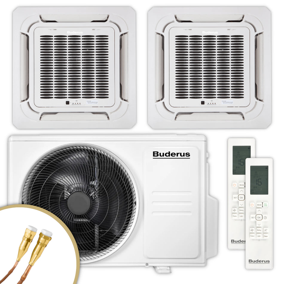 BUDERUS  Deckenkassetten-Set AC166i MS 4CC | 2,6 kW + 2,6 kW | klimaworld.com