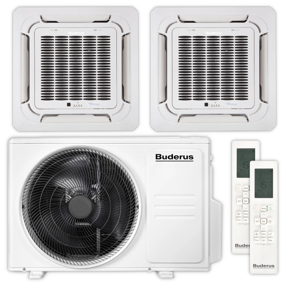 BUDERUS  Deckenkassetten Klimaanlage Set AC166i MS 4CC | 3,5 kW + 3,5 kW | klimaworld.com