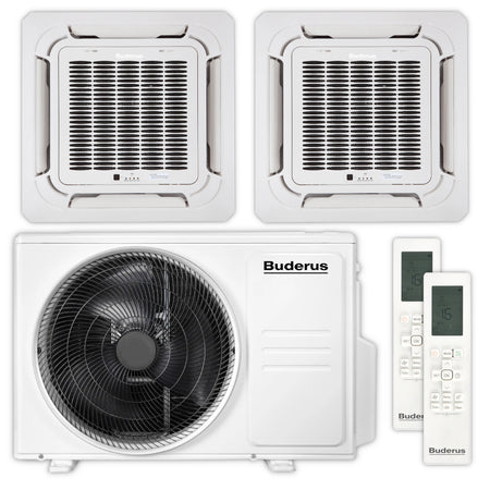 BUDERUS  Deckenkassetten Klimaanlage Set AC166i MS 4CC | 3,5 kW + 3,5 kW | klimaworld.com