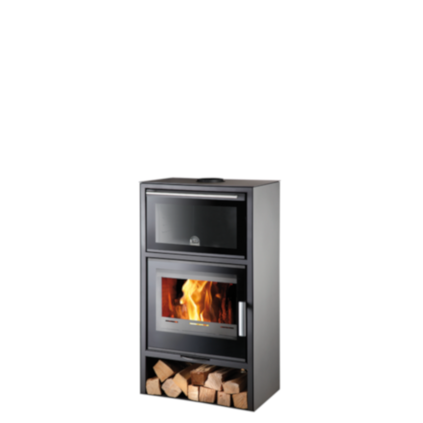 Haas+Sohn | Kaminofen LONDON-II easy Back 347.15, perl-anthrazit, mit Backfach und 7,8 kW