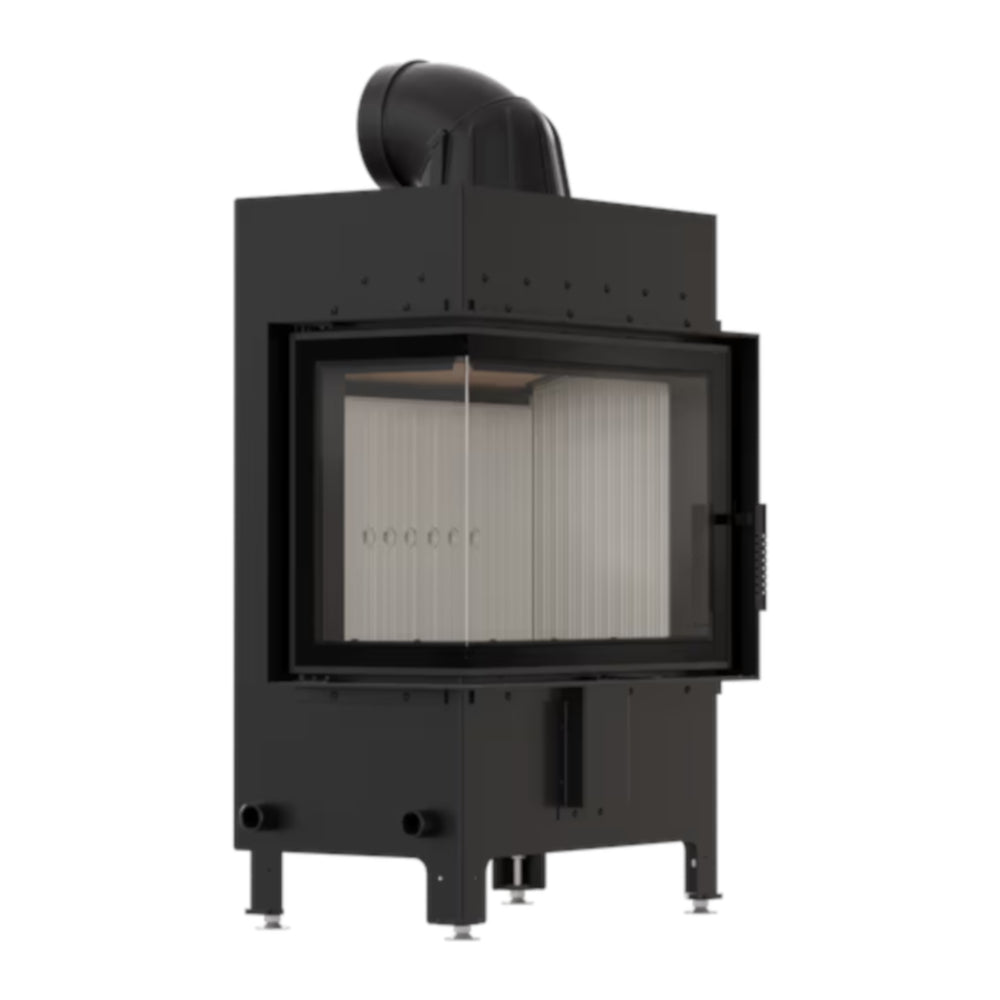 Kratki Kamineinsatz LUCY links, Stahl, weißer Brennraum | klimaworld.com