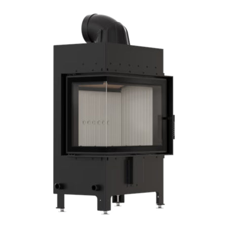 Kratki Kamineinsatz LUCY links, Stahl, weißer Brennraum | klimaworld.com