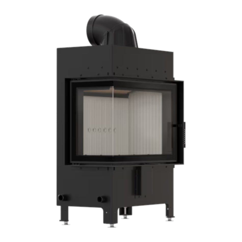 Kratki Kamineinsatz LUCY links, Stahl, weißer Brennraum | klimaworld.com