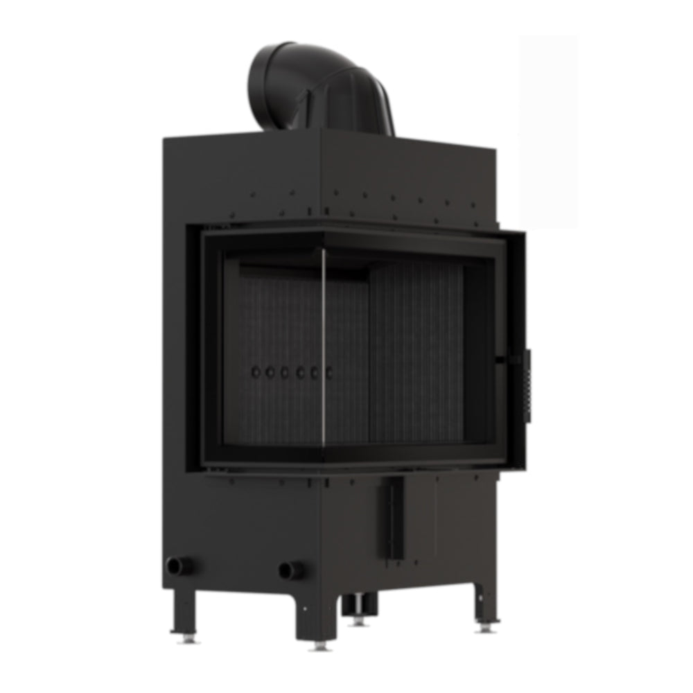 Kratki Kamineinsatz LUCY links, Stahl, schwarzer Brennraum | klimaworld.com