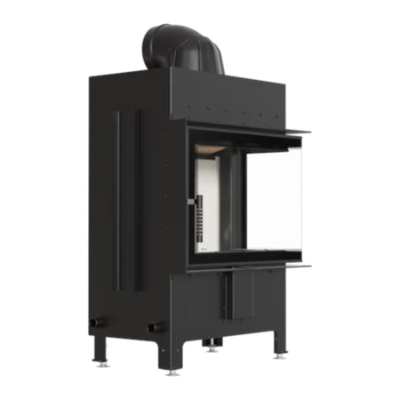 Kratki Kamineinsatz LUCY 12 rechts, Stahl, weißer Brennraum | klimaworld.com