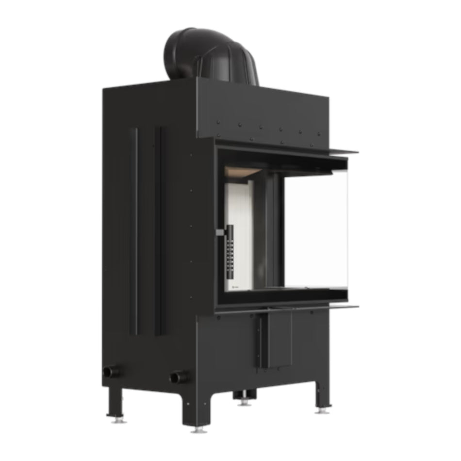 Kratki Kamineinsatz LUCY 12 rechts, Stahl, weißer Brennraum | klimaworld.com