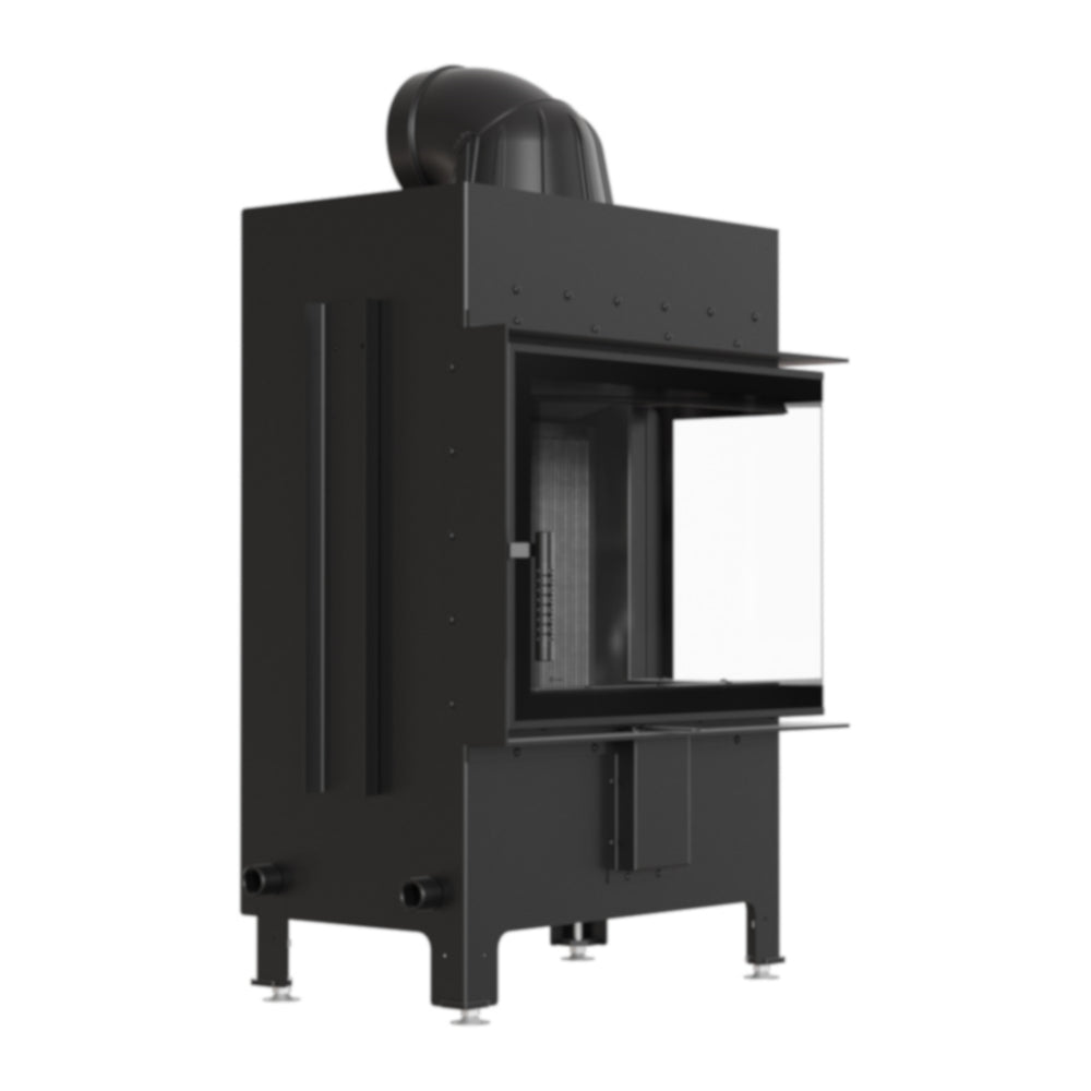 Kratki Kamineinsatz LUCY 12 rechts, Stahl, schwarzer Brennraum | klimaworld.com