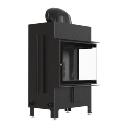 Kratki Kamineinsatz LUCY 12 rechts, Stahl, schwarzer Brennraum | klimaworld.com