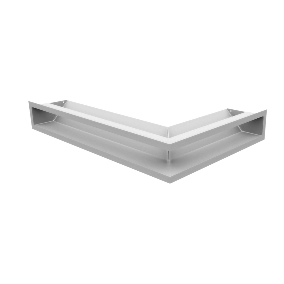 Kratki Eckluftleiste 45S links | 600x400 mm Winkel x 90 mm | weiß