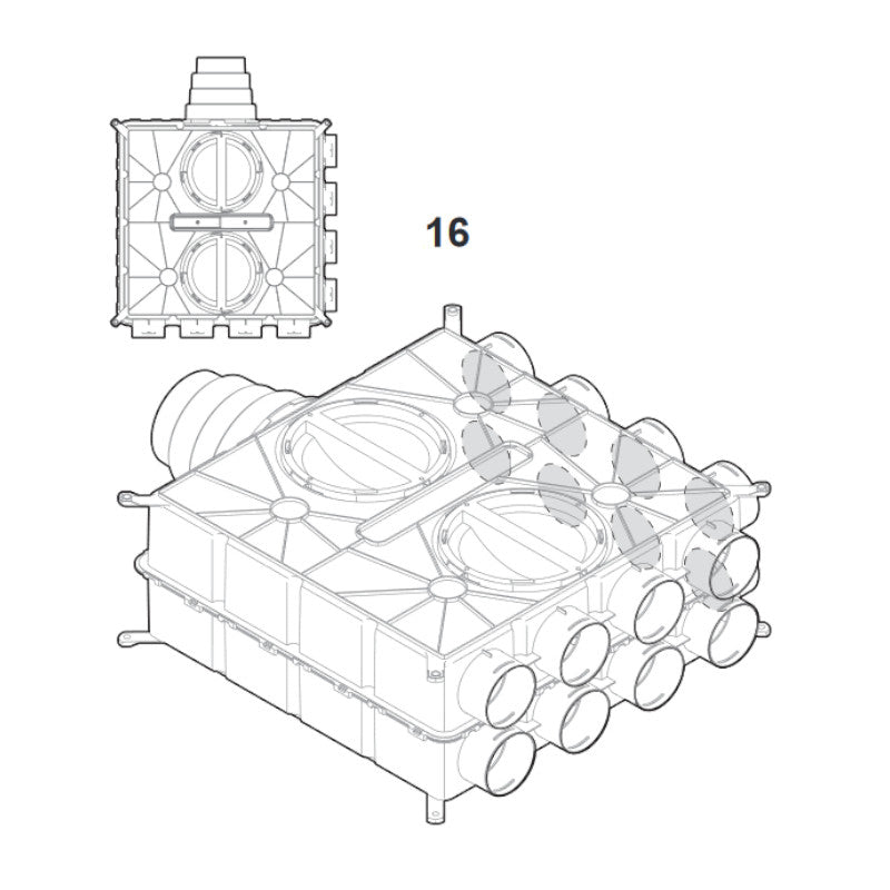 WOLF | Zubehör | Luftverteiler | DN125-180 | 16 Stutzen