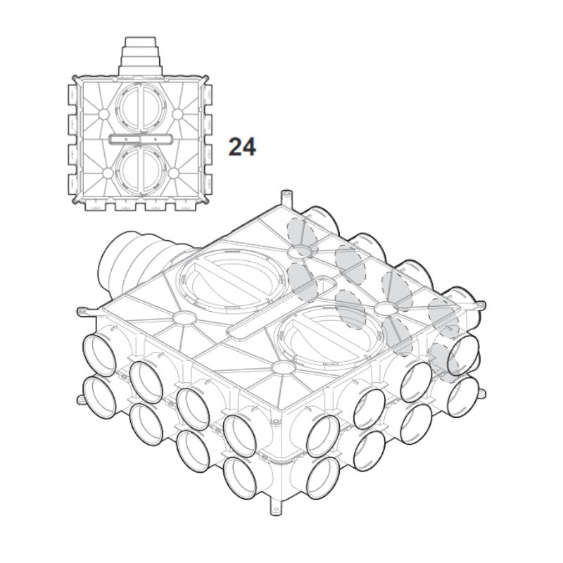 WOLF | Zubehör | Luftverteiler | DN125-180 | 24 Stutzen