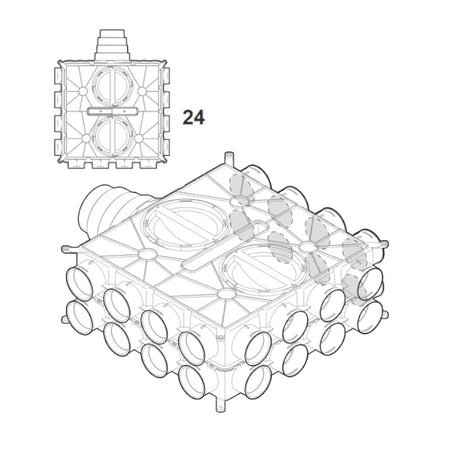 WOLF | Zubehör | Luftverteiler | DN125-180 | 24 Stutzen