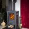 Globefire Kaminofen Holzofen Luna II L | Granit schwarz | 6 kW