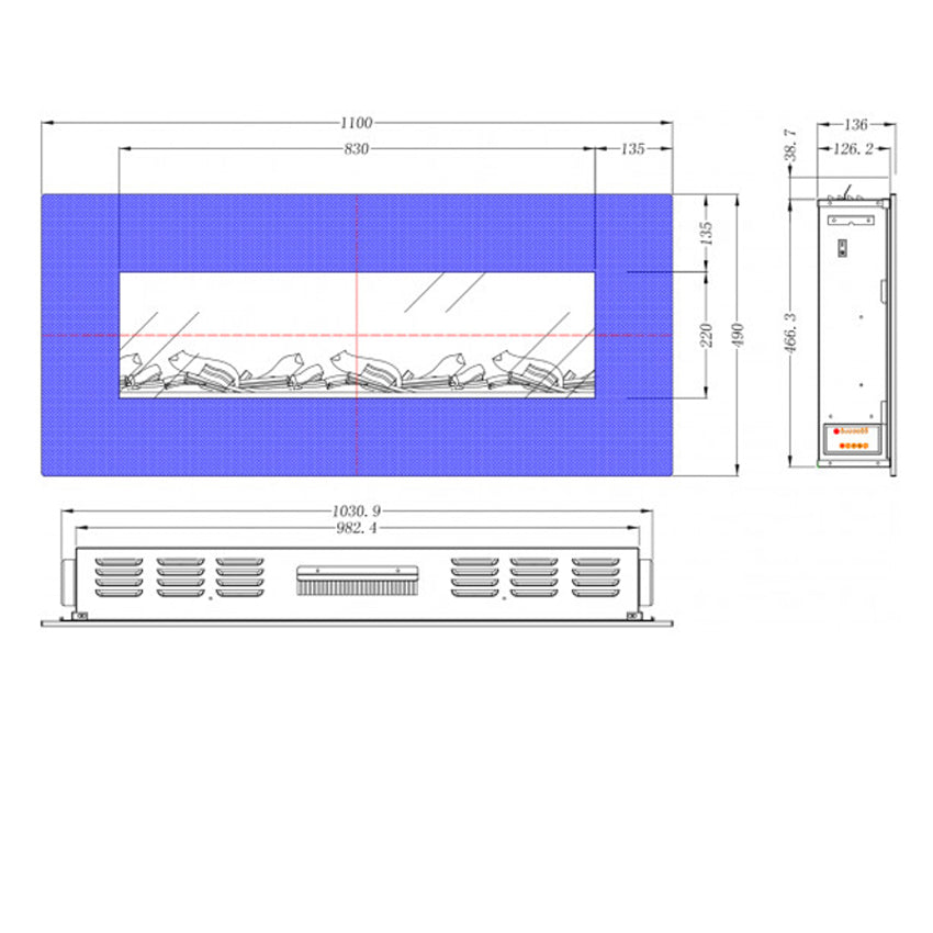 Aflamo Albion 42 Elektrokamin Maße