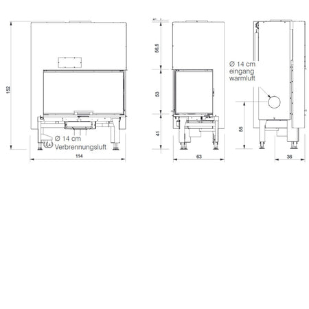 Edilkamin Kamineinsatz Windo2 95 Maße