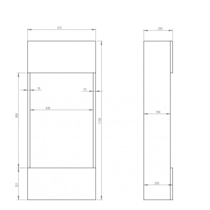 Aflamo LED Elektrokamin Standkamin | Slim weiß Maße
