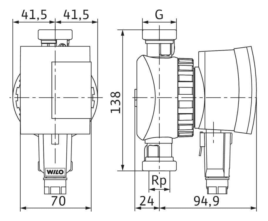 WILO STAR-Z NOVA A Maße