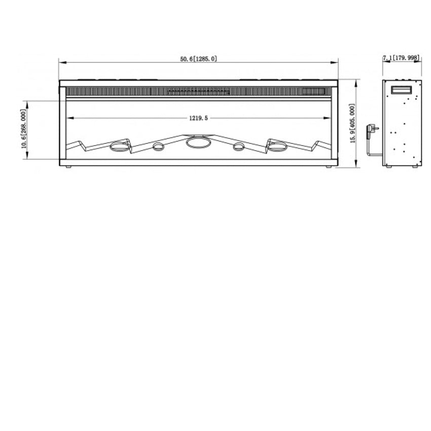 Aflamo LED Kamineinsatz LED 130 Classic, Masszeichnung | klimaworld.com