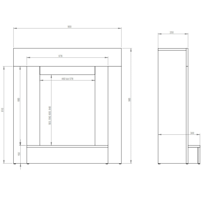 Aflamo LED Elektrokamin Standkamin | Simple Beton Maße