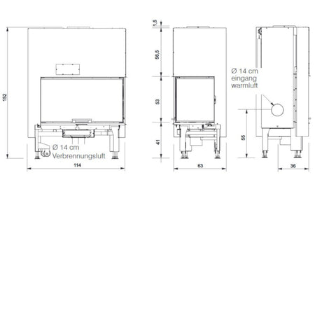 Edilkamin Kamineinsatz Windo2 75 Maße