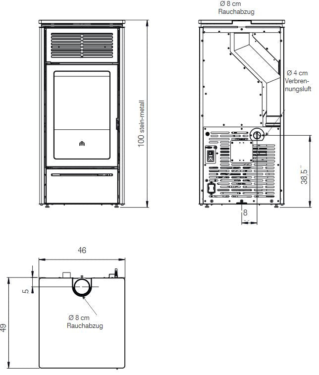 Edilkamin Pelletofen Slide2 7 maße
