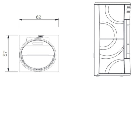 Edilkamin Pelletofen wasserführend Cherie Up H Maße oben/seite