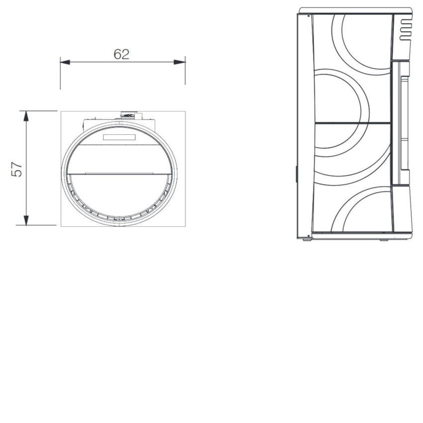 Edilkamin Pelletofen wasserführend Cherie Up H Maße oben/seite