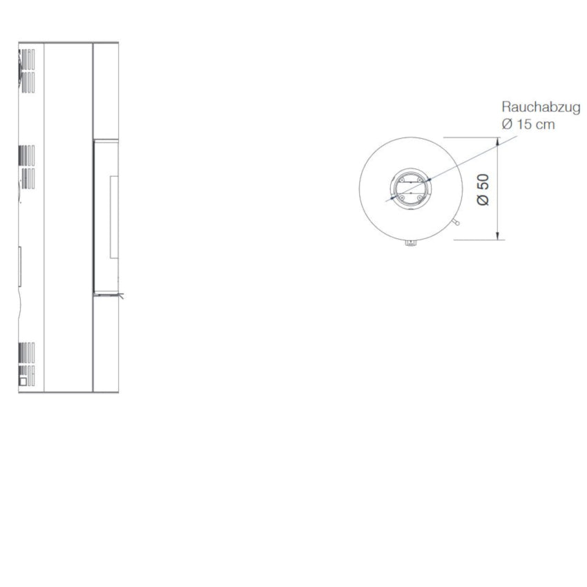 Edilkamin Tally 8 Up S Maße seite/oben