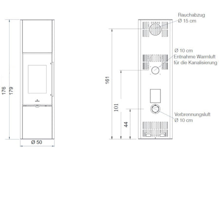Edilkamin Tally 8 Up S vorne/hinten