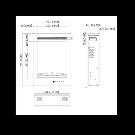 Aflamo LED Einsatz Majestic 32/LED 50 Pro, Masszeichnung | klimaworld.com