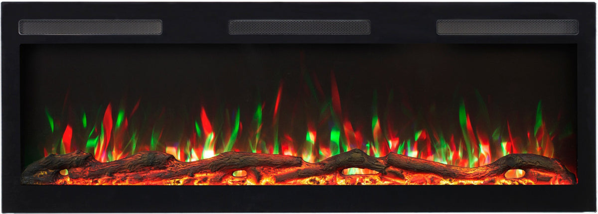 Aflamo Elektrokamin Majestic Pro 153 rot-grün mit Holz | klimaworld.com